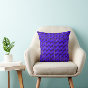 Moderne Koninklijk Blauwe en Paarse Geometrische Z Kussen