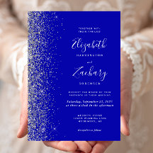 Moderne Koninklijk Blauwe Zilveren Glitter Rand Tr