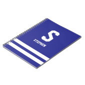 Moderne Koninklijke Blauwe Monogram Spiral Noteboo Notitieboek (Linkerzijde)