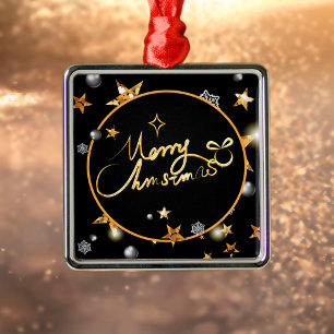 Moderne kool Gold Black metallic kerst Metalen Ornament