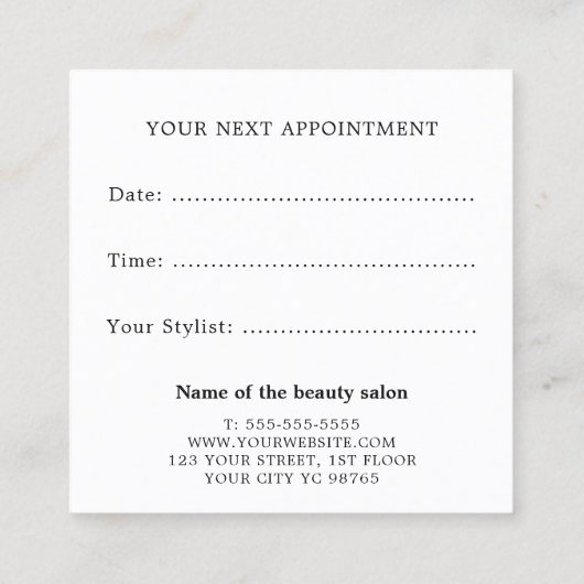 Moderne kool kleurrijke haardrogers foto-afspraak afsprakenkaartje (Achterkant)