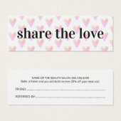 Moderne kool lichte roze harten schoonheidssalon mini visitekaartjes (Voorkant /achterkant)