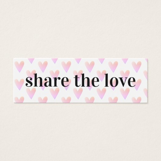 Moderne kool lichte roze harten schoonheidssalon mini visitekaartjes (Voorkant)