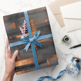 Moderne Koper Brons Glans Abstract Patroon Cadeaupapier
