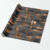 Moderne Koper Brons Glans Abstract Patroon Cadeaupapier (Uitgerold)