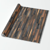 Moderne Koper Brons Glans Abstract Patroon Cadeaupapier (Uitgerold)