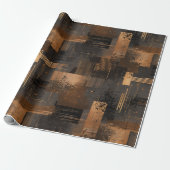 Moderne Koper Brons Glans Abstract Patroon Cadeaupapier (Uitgerold)