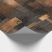 Moderne Koper Brons Glans Abstract Patroon Cadeaupapier (Hoek)