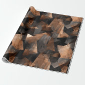 Moderne Koper Brons Glans Abstract Patroon Cadeaupapier (Uitgerold)