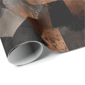 Moderne Koper Brons Glans Abstract Patroon Cadeaupapier (Rol Hoek)