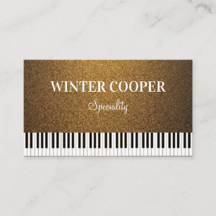 Moderne koper goud glitter piano toetsen professio visitekaartje