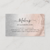 Moderne koper goudglitter zilver make-up artiest klantenkaartje (Achterkant)