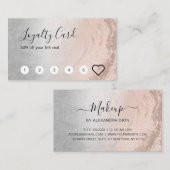 Moderne koper goudglitter zilver make-up artiest klantenkaartje (Voorkant / Achterkant)