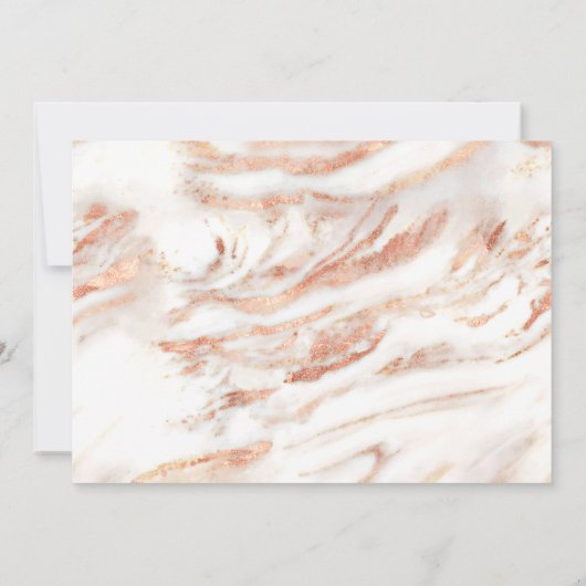 Moderne koper Roos Gold Marble Save the Date (Achterkant)