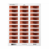 Moderne Koperen Elegante Bruiloft Etiket (Full Sheet)