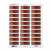 Moderne Koperen en Zwarte Elegante Bruiloft Etiket (Full Sheet)