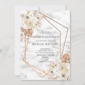 Moderne koperen geometrische Blush Waterverf Flora Kaart (Voorkant)