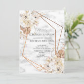 Moderne koperen geometrische Blush Waterverf Flora Kaart (Staand voorkant)