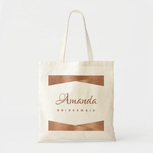 Moderne Koperen Geometrische Calligrafische Bruids Tote Bag