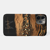 Moderne koperen glitterscript monogram Case-Mate iPhone case (Achterkant (horizontaal))