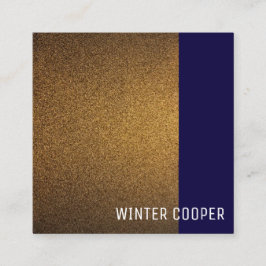 Moderne koperen gouden marineblauw lijst minimalis vierkante visitekaartje