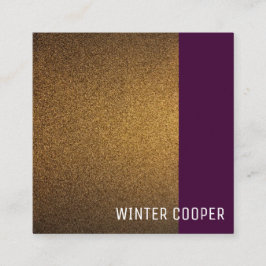 Moderne koperen gouden violet lijst minimalist vierkante visitekaartje