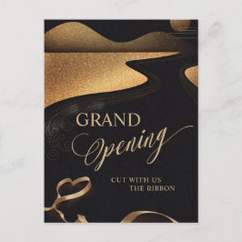 Moderne koperen lint glitter grote opening uitnodiging briefkaart