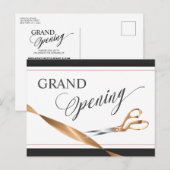Moderne koperen lint schaar Grote opening Uitnodiging Briefkaart (Voorkant / Achterkant)