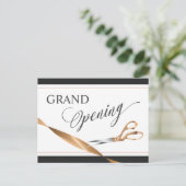 Moderne koperen lint schaar Grote opening Uitnodiging Briefkaart (Staand voorkant)