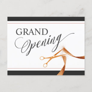 Moderne koperen lint schaar Grote opening Uitnodiging Briefkaart