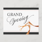 Moderne koperen lint schaar Grote opening Uitnodiging Briefkaart (Voorkant)