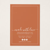 Moderne koperen witte script die weergavekaart ver visitekaartje (Achterkant)