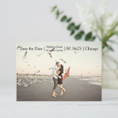 Moderne koppel foto - 3x5 save the date (Staand voorkant)