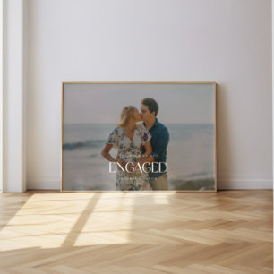 Moderne koppel foto "Het jaar dat we verloofd raak Poster