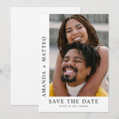 Moderne koppel foto save the date kaart (Voorkant / Achterkant)