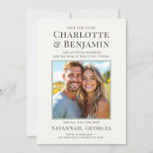 Moderne Koppel Foto Save The Date Kaart (Voorkant)