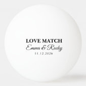 Moderne Koppel Liefde Match Zwart Kleur Tekst Pingpongbal (Voorkant)