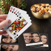 Moderne Koppel Monogram Datum Aangepaste Foto Naam Pokerkaarten (Insitu)