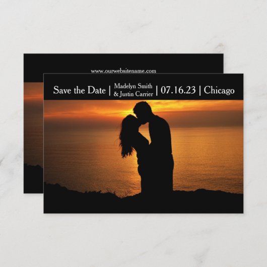 Moderne koppeling foto - 3x5 Opslaan datum Save The Date (Voorkant / Achterkant)