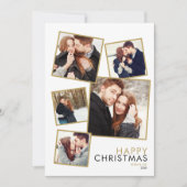 Moderne Koppels 5 Foto Collage Kerstmis Feestdagenkaart (Voorkant)
