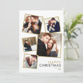 Moderne Koppels 5 Foto Collage Kerstmis Feestdagenkaart (Staand voorkant)