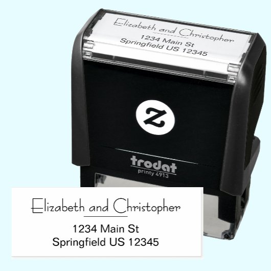 Moderne koppels aangepaste naam retouradres zelfinktende stempel