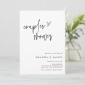 Moderne koppels douchen minimalistisch Verloving Kaart (Staand voorkant)