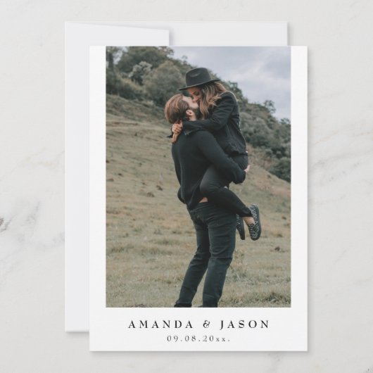 Moderne koppels douchen minimalistisch Verloving Kaart (Achterkant)