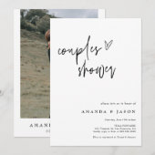 Moderne koppels douchen minimalistisch Verloving Kaart (Voorkant / Achterkant)