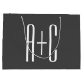 Moderne Koppels Initialen | Grijs & Wit Groot Cadeauzakje (Achterkant)
