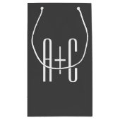 Moderne Koppels Initialen | Grijs & Wit Klein Cadeauzakje (Achterkant)