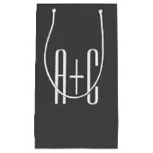 Moderne Koppels Initialen | Grijs & Wit Klein Cadeauzakje (Voorkant)