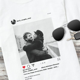 Moderne koppels Instagram foto beste paar ooit T-shirt