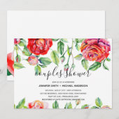 Moderne KOPPELS TOONEN de Rozen van de Waterverf H Kaart (Voorkant / Achterkant)